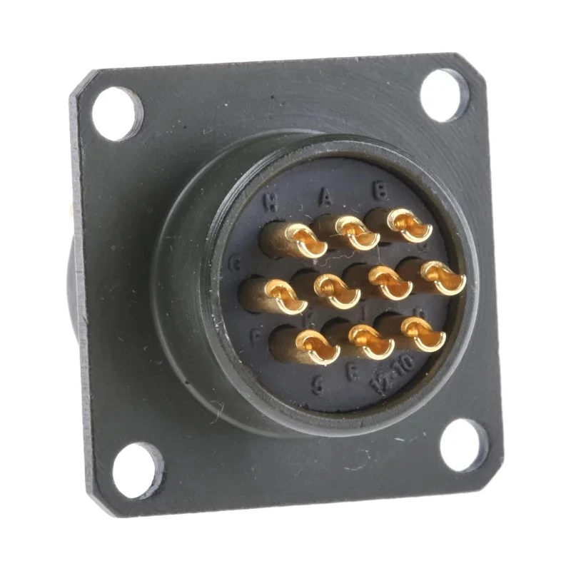 Amphenol Limited MIL Spec Circular Connector Copper Tin Straight 10 Way Box Mount 500, 700V ac 62GB-12E12-10SN