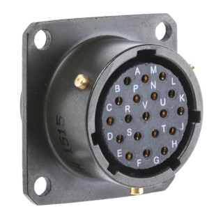 Amphenol Limited MIL Spec Circular Connector 19 Contacts Copper Tin Gold Plated Female, Box Mount 500V/700V 62GB-12E14-19SN