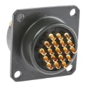 Amphenol Limited MIL Spec Circular Connector 19 Contacts Copper Tin Gold Plated Female, Box Mount 500V/700V 62GB-12E14-19SN