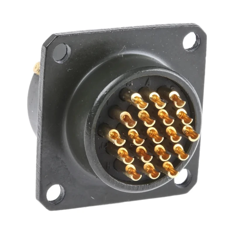 Amphenol Limited MIL Spec Circular Connector 19 Contacts Copper Tin Gold Plated Female, Box Mount 500V/700V 62GB-12E14-19SN