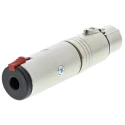 Neutrik Audio Female XLR Straight 1/4 in Stereo AV Adapter 5V Nylon Silver NA3FJ