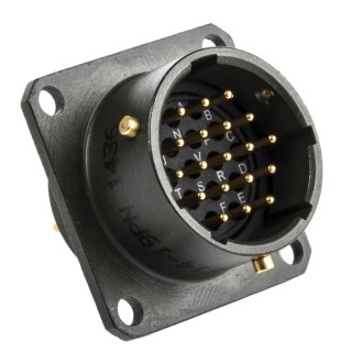 Amphenol Limited MIL Spec Circular Connector 19 Contacts 500-700V AC Aluminium Shell Box Mount Bayonet Lock 62GB-12E14-19PN