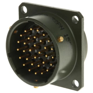 Amphenol Limited MIL Spec Circular Connector Copper Tin Contact, Box Mount 32 Contacts Bayonet Lock 62GB-12E18-32PN