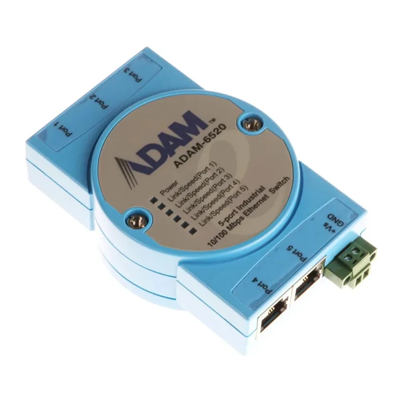 Advantech 5-Port Industrial Ethernet Network Switch Rack Mount 100Mbps ADAM-6520