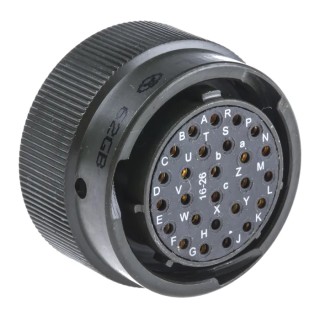 Amphenol Limited MIL Spec Circular Connector 26 Contacts Copper Tin Female Contacts, Male Olive Aluminium 62GB-56T16-26SN