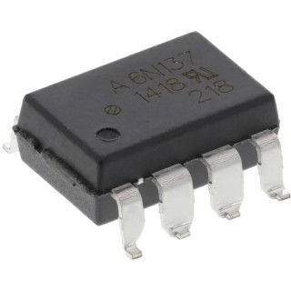 Broadcom DC Input Optocoupler Surface Mount 8-Pin DIP 1 Channel 6N137-300E