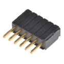 Samtec SLM Series Straight Through Hole PCB Socket, 6-Contact, 1 Row, 1.27 mm Pitch Solder SLM-106-01-G-S