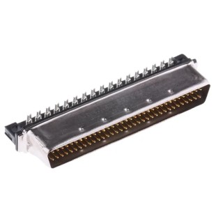 TE Connectivity 68 Way Right Angle Cable SCSI Connector 1.27 mm Pitch 1A Current IDT 5749621-7