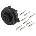 Bulgin Circular Connector Panel Mount Socket, 9 Contacts, Female Contact, 150V, 5A, IP68, Standard Buccaneer Series PX0727/S
