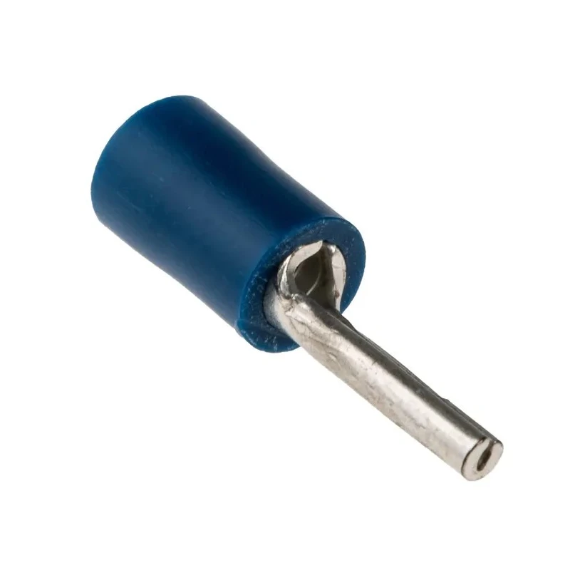 RS PRO Insulated Tin Crimp Pin Connector Blue 16 AWG to 14 AWG, 1.9 mm Pin Diameter, 12 mm Pin Length 452-647