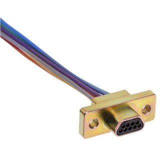 RS PRO 9 Way Straight Panel Mount Micro-D Male D-Sub Connector 250V 3A 452-940