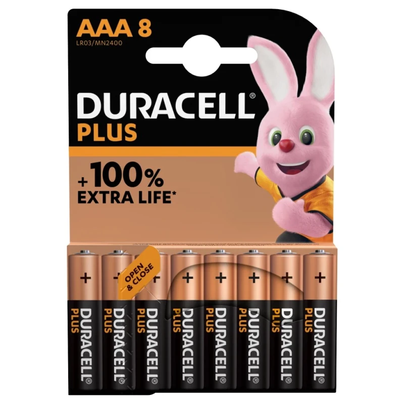 Duracell Plus Power Alkaline AAA Battery 1.5 V AAA +/PWR P8 RS