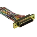 RS PRO 51 Way Straight Panel Mount Micro-D Male D-Sub Connector 250V 3A Aluminium Shell 452-984