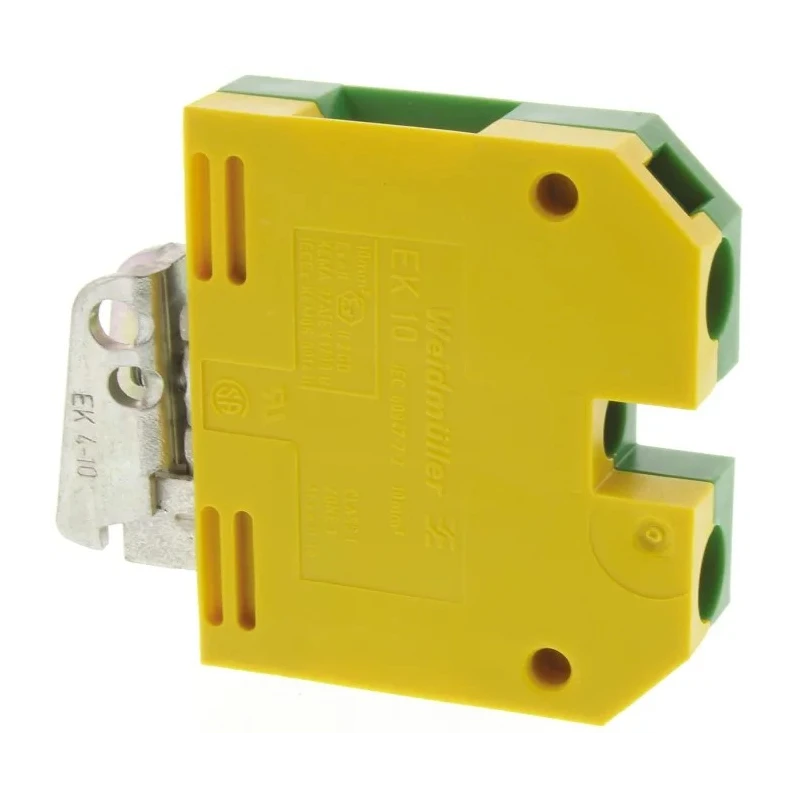 Weidmüller 2-Way EK 10 Earth Terminal Block 10mm², 14AWG, 8 AWG Wire, Screw Termination, Nylon Housing, ATEX 0354660000