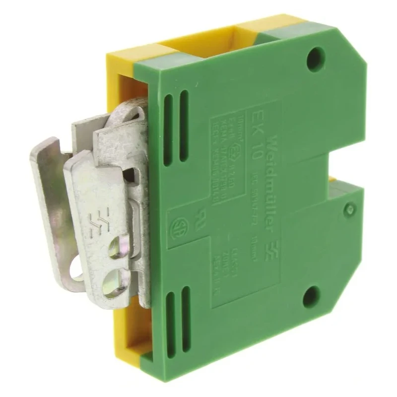 Weidmüller 2-Way EK 10 Earth Terminal Block 10mm², 14AWG, 8 AWG Wire, Screw Termination, Nylon Housing, ATEX 0354660000