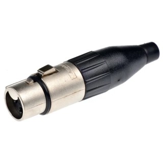 Amphenol Industrial Cable XLR Connector Straight Female 3 Way 120V AC 15A Tin Plating AC3F
