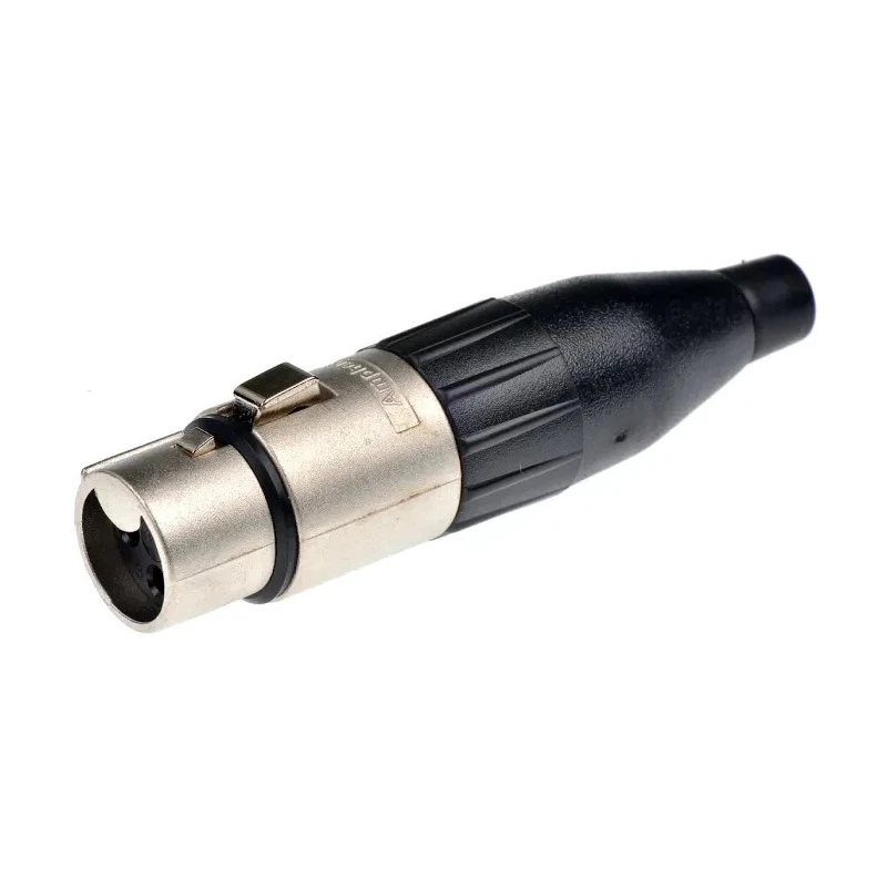 Amphenol Industrial Cable XLR Connector Straight Female 3 Way 120V AC 15A Tin Plating AC3F