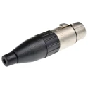 Amphenol Industrial Cable XLR Connector Straight Female 3 Way 120V AC 15A Tin Plating AC3F