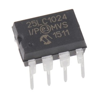 Microchip 1 MB Serial EEPROM 50 ns 8-Pin PDIP Serial-SPI 25LC1024-I/P