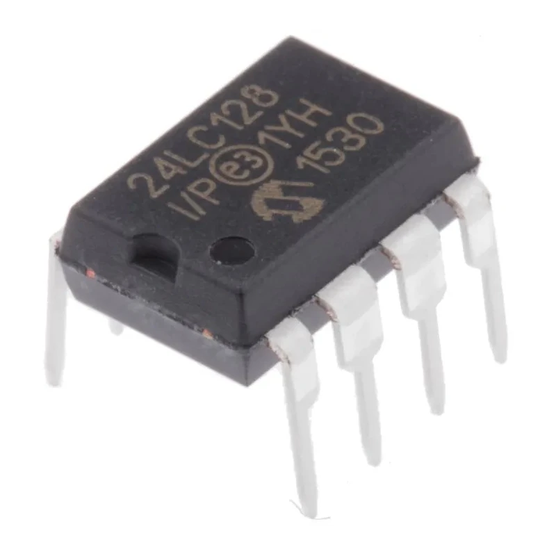 Microchip 128 kB Serial EEPROM 8-Pin PDIP 900 ns Access Time Serial-I2C Interface 24LC128-I/P