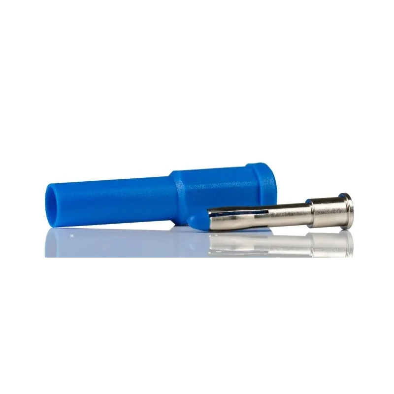 Staubli Blue Male Banana Plug 4 mm Connector Solder Termination 1kV 10A Tin Plating 454-299