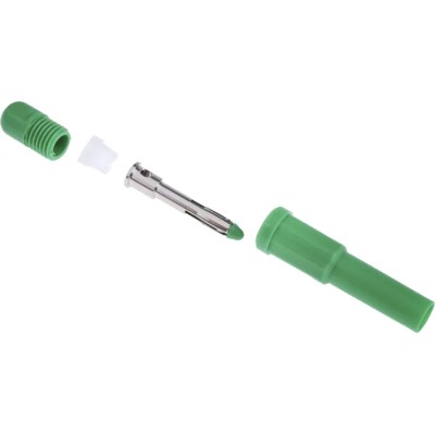 RS PRO Green Male Banana Plug, 4 mm Connector, Solder Termination, 1kV Voltage, 10A Current, Tin Plating 454-306