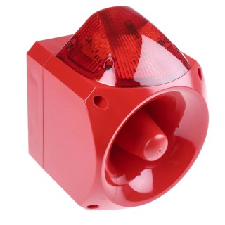 Klaxon PNV Series Red Siren IP66 24V DC 110 dB Sound Level 