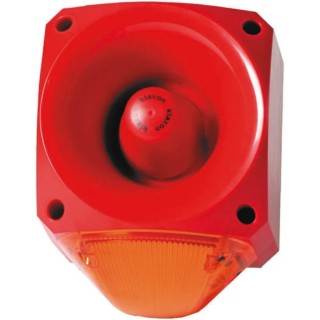 Klaxon PNV Series Red Siren IP66 Rated 24V DC 110 dB Sound Level at 1m 