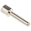 RS PRO Nickel Plated Female D Connector Screw Lock Assembly Brass Silver 13mm Thread 453-892
