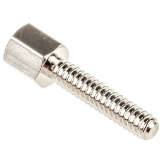 RS PRO Nickel Plated Female D Connector Screw Lock Assembly Brass Silver 13mm Thread 453-892