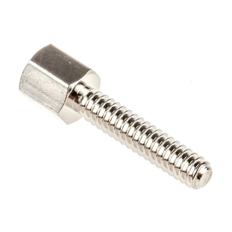 RS PRO Nickel Plated Female D Connector Screw Lock Assembly Brass Silver 13mm Thread 453-892