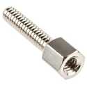 RS PRO Nickel Plated Female D Connector Screw Lock Assembly Brass Silver 13mm Thread 453-892