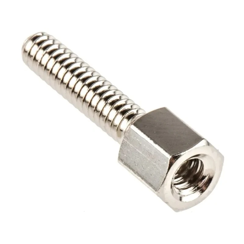 RS PRO Nickel Plated Female D Connector Screw Lock Assembly Brass Silver 13mm Thread 453-892