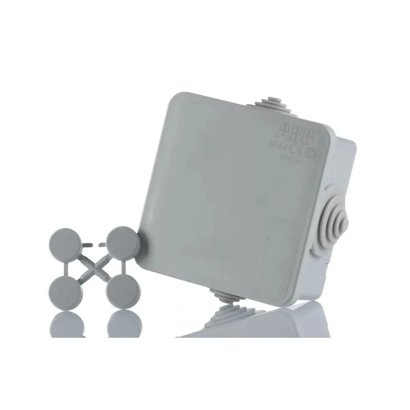 ABB Grey Thermoplastic Polyamide 66 Halogen Free Junction Box IP44 65mm x 65mm x 32mm 00808 M008080000