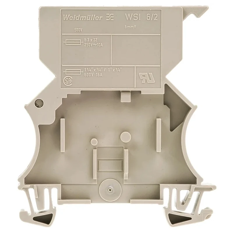 Weidmüller Brown 1-Level Fused DIN Rail Terminal, 6.3A, 500V, Screw Termination, WSI Series 1014000000