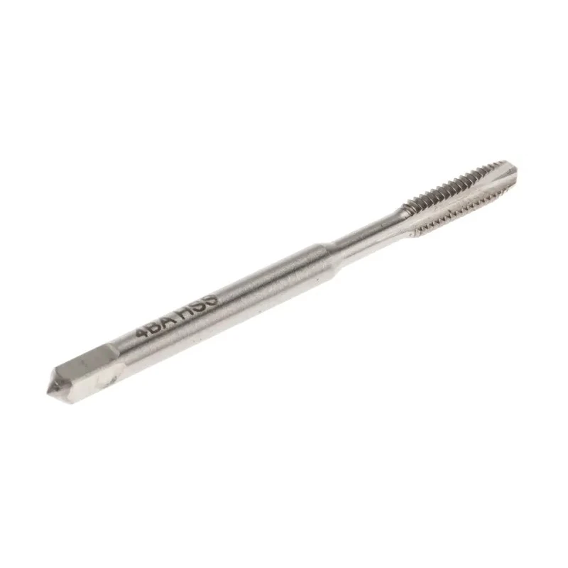 RS PRO Threading Tap, 4 BA Thread, BA Standard, Machine Tap, Spiral Point, HSS, Blue Stream Tempered Finish 455-946