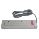 RS PRO 2 m 4 Socket Type G Trailing Socket, 230V AC 13A 455-264