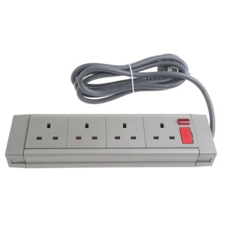 RS PRO 2 m 4 Socket Type G Trailing Socket, 230V AC 13A 455-264