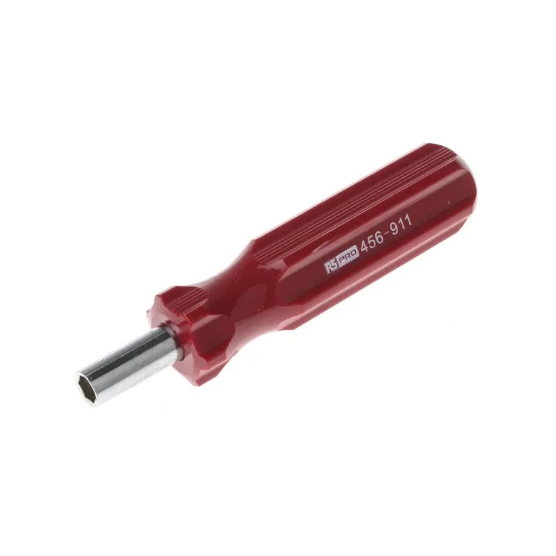 RS PRO Hexagon Nut Driver 1/4 in Tip 24 mm Blade 120 mm Overall Plastic Handle Low Carbon Steel Blade 456-911