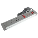 RS PRO 2 m 4 Socket Type G Trailing Socket Surge and Filtered Protection 230V AC 13A 455-321