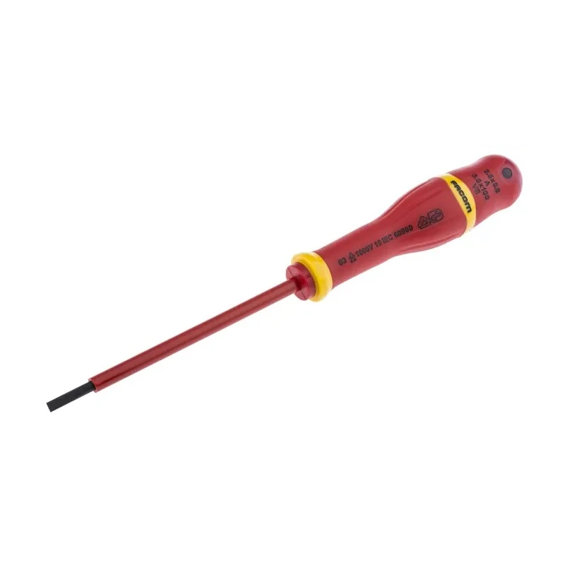 Facom Insulated Screwdriver 100 mm Blade 204 mm Overall VDE/1000V Approved AT3.5X100VE