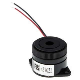 RS PRO 95 dB Panel Mount Continuous Internal Piezo Buzzer 29.5 mm Diameter 41 mm Length 24.5 mm Height 1.5 V dc Min 457-021