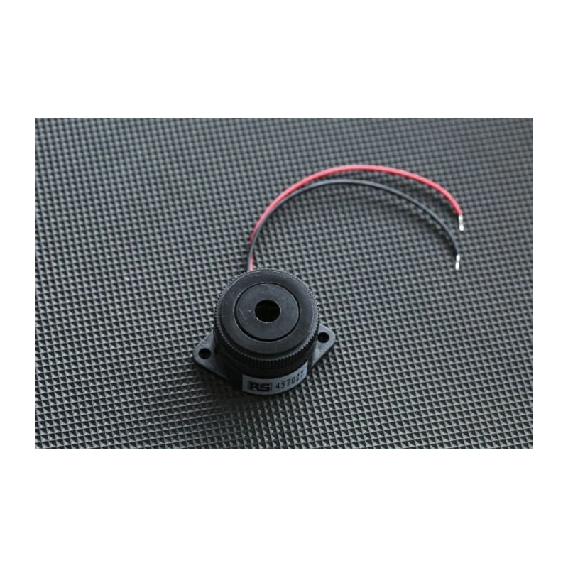 RS PRO 95 dB Panel Mount Continuous Internal 24.5 mm Piezo Buzzer Component 41 mm 1.5 V dc Min 28V dc Max 457-027