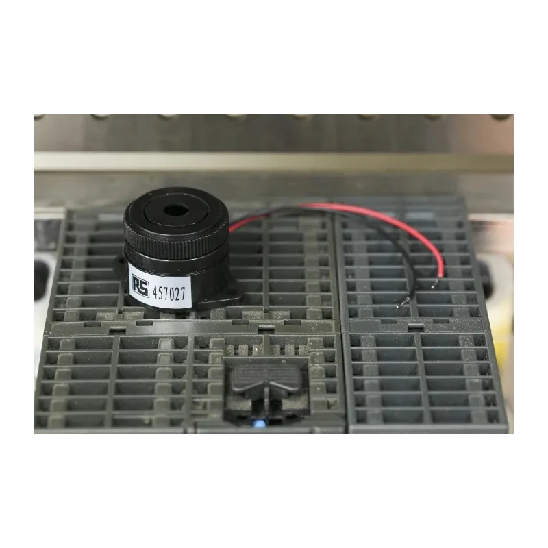 RS PRO 95 dB Panel Mount Continuous Internal 24.5 mm Piezo Buzzer Component 41 mm 1.5 V dc Min 28V dc Max 457-027