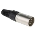 RS PRO Cable XLR Connector, Straight, 250V AC Male, 5 Way, Silver Plating 457-897