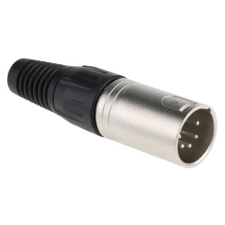 RS PRO Cable XLR Connector, Straight, 250V AC Male, 5 Way, Silver Plating 457-897