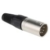 RS PRO Cable XLR Connector, Straight, 250V AC Male, 5 Way, Silver Plating 457-897