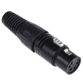 RS PRO 4-Way Straight Cable XLR Connector, Female, 250V AC, Silver Plating 457-885