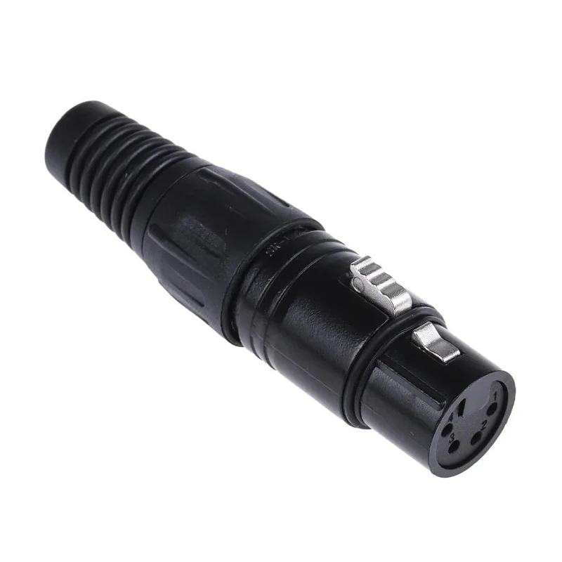 RS PRO 4-Way Straight Cable XLR Connector, Female, 250V AC, Silver Plating 457-885