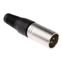 RS PRO Cable XLR Connector, Straight Orientation, 4 Way, 250V AC, Male, Silver Plating 457-908